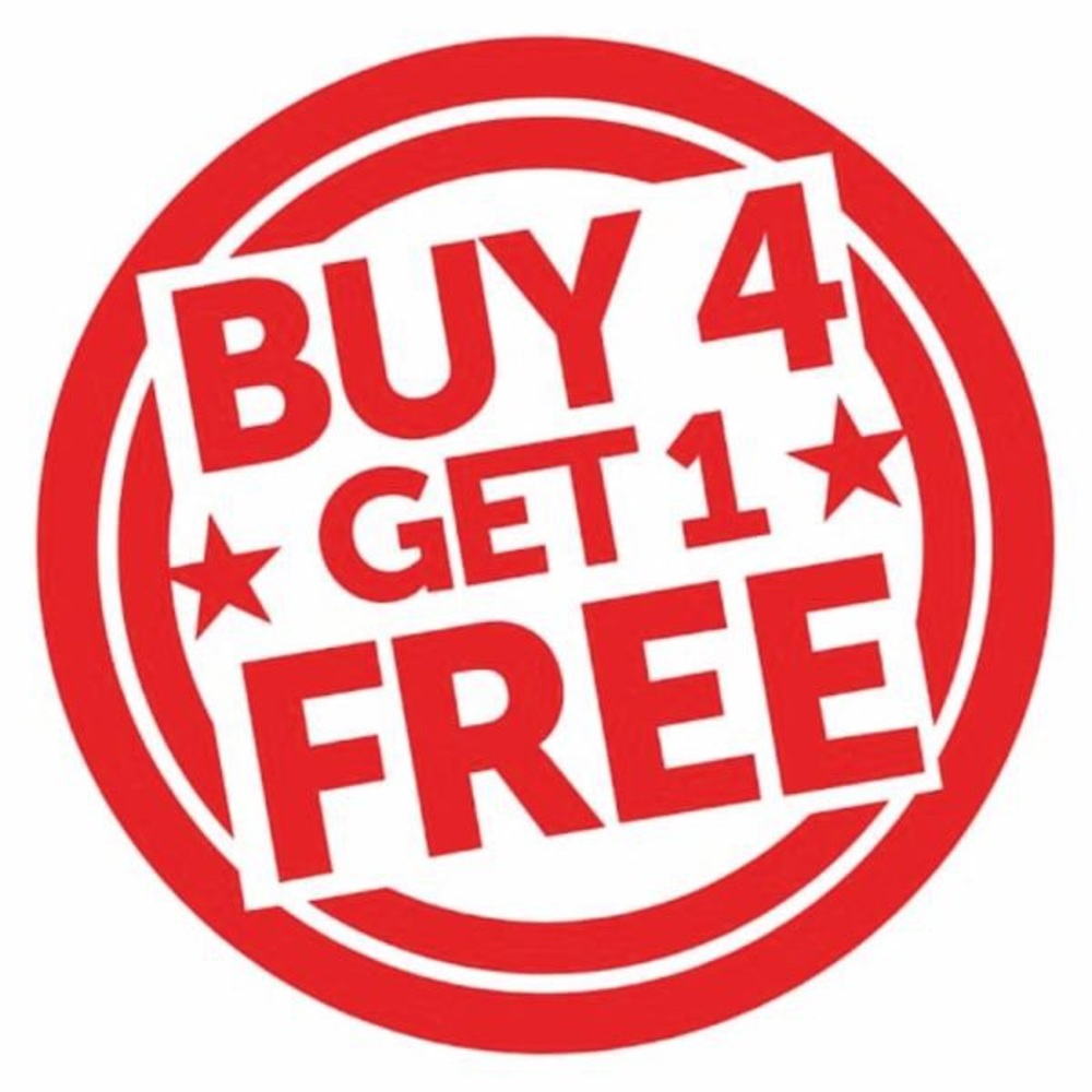 Buy four (excluding athletic) get the fifth free!!